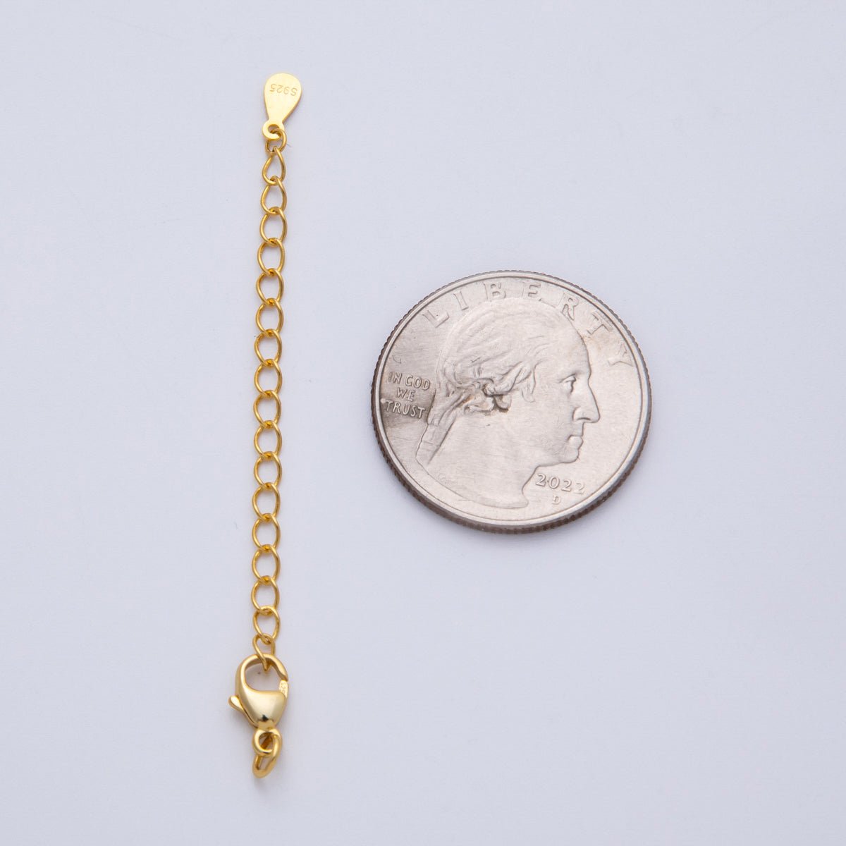 S925 Sterling Silver 2.5mm Minimalist Lobster Clasps 2.5 Inch Extender Tag Closure Findings | SL - 00714 - DLUXCA