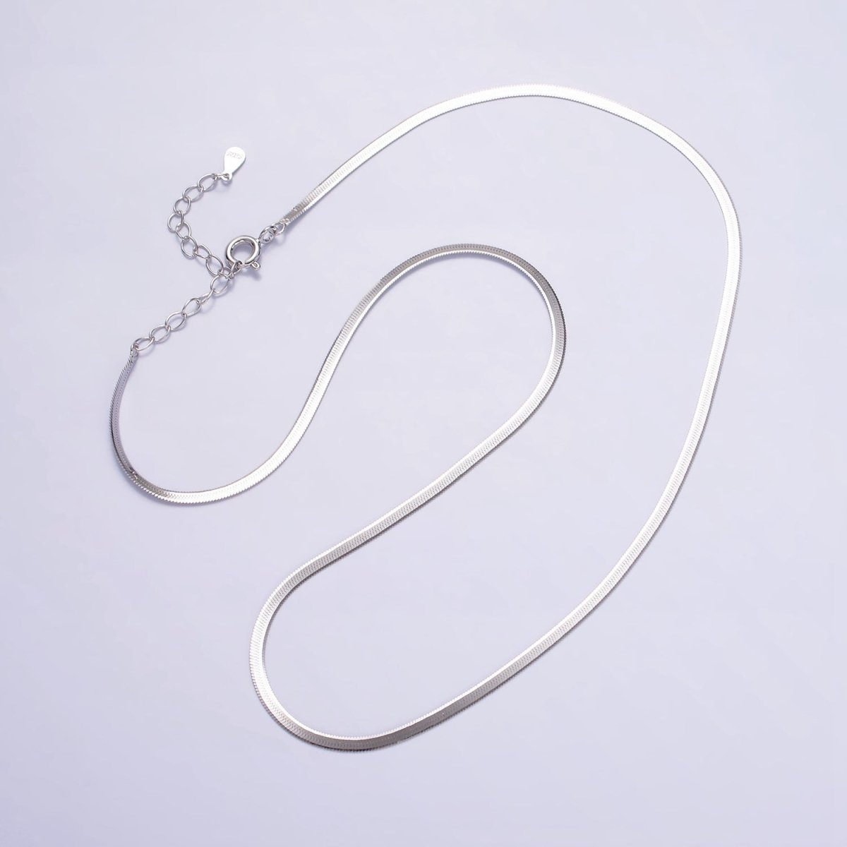 S925 Sterling Silver 2mm Snake Chain 17Inch Necklace w. Extender | WA - 02158 - DLUXCA