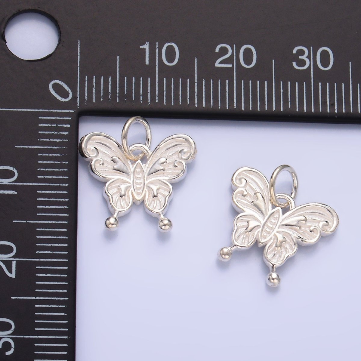 S925 Sterling Silver Artisan Butterfly Insect Charm | SL - 531 - DLUXCA