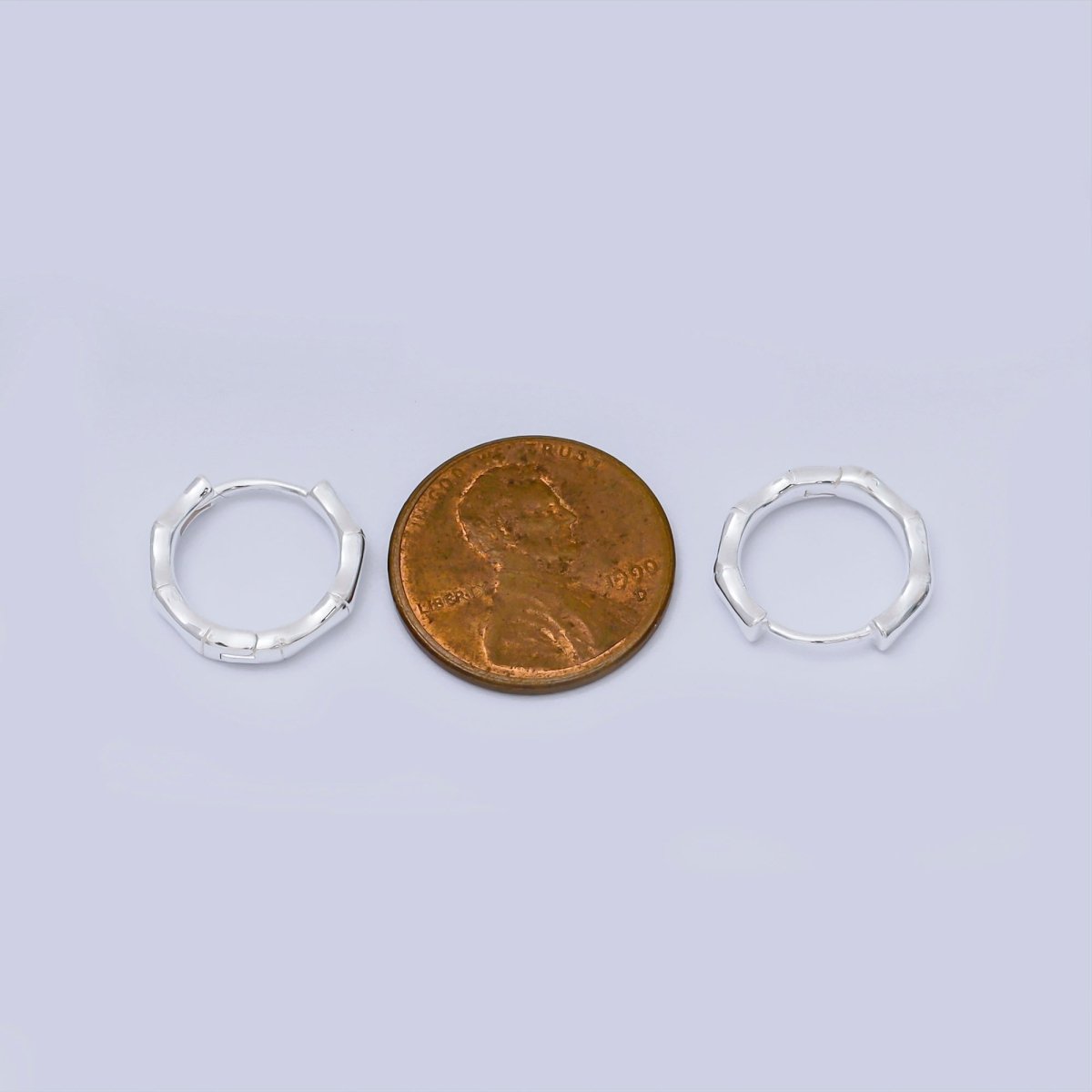 S925 Sterling Silver Bamboo Textured Hinged Hoop Earrings | SL - 663 - DLUXCA