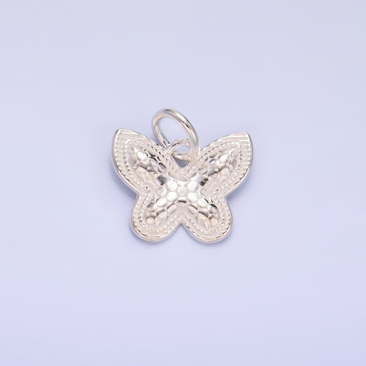 S925 Sterling Silver Dotted Geometric Butterfly Animal Charm | SL - 528 - DLUXCA