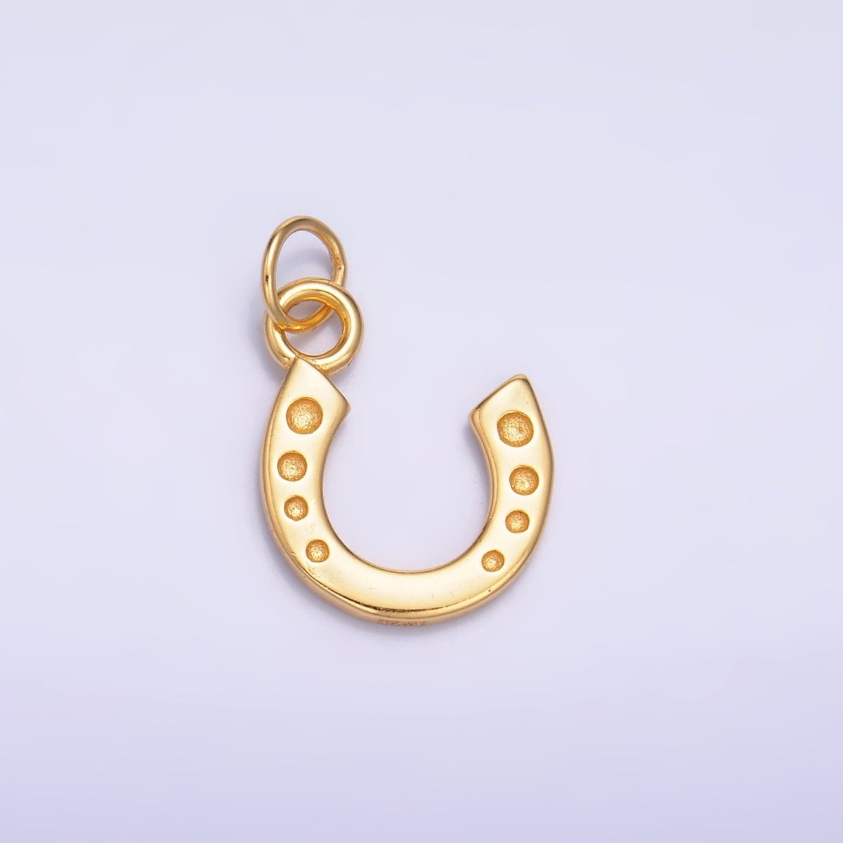 S925 Sterling Silver Dotted Horseshoe Charm in Gold & Silver | SL - 624 - DLUXCA