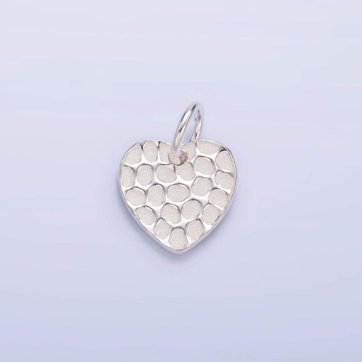 S925 Sterling Silver Hammered Heart Charm | SL - 534 - DLUXCA