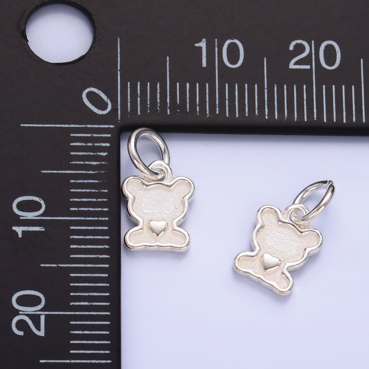 S925 Sterling Silver Heart Teddy Bear Animal Charm | SL - 538 - DLUXCA