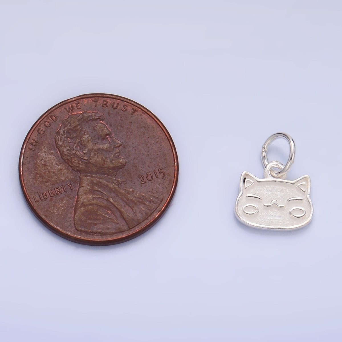 S925 Sterling Silver Kitten Cat Face Animal Charm | SL - 532 - DLUXCA