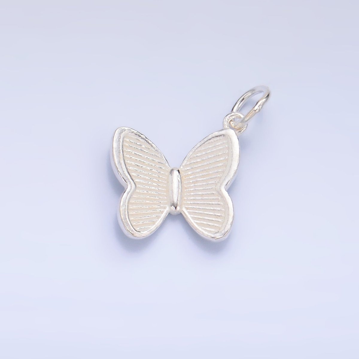 S925 Sterling Silver Line - Textured Butterfly Insect Charm | SL - 529 - DLUXCA