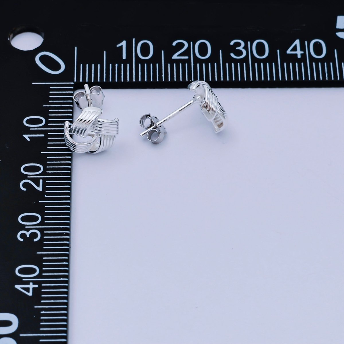 S925 Sterling Silver Lined Woven Rose Flower Stud Earrings | SL - 669 - DLUXCA