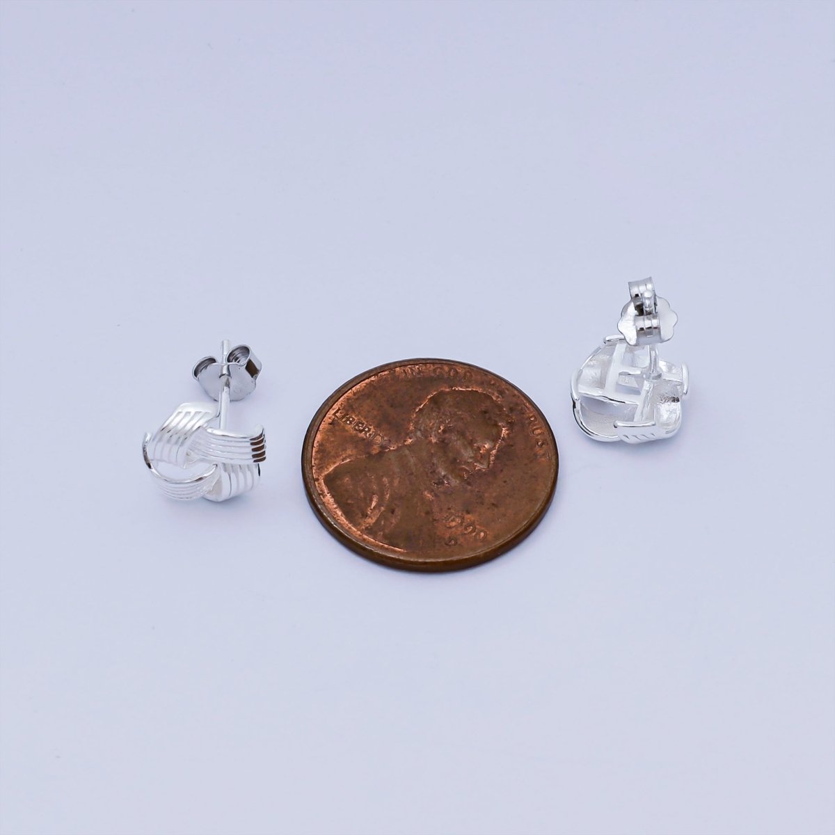 S925 Sterling Silver Lined Woven Rose Flower Stud Earrings | SL - 669 - DLUXCA
