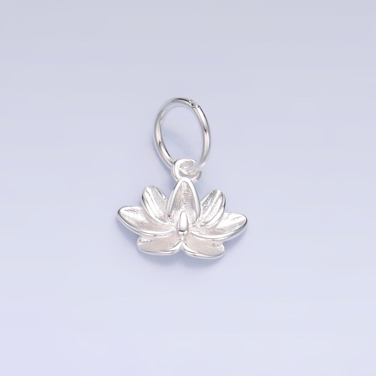 S925 Sterling Silver Lotus Flower Floral Charm | SL - 519 - DLUXCA