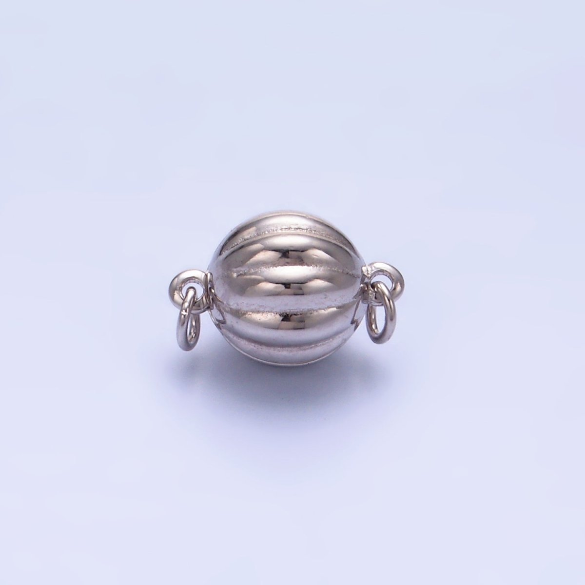 S925 Sterling Silver Magnetic Ribbed Round Charm Set | SL - 548 - DLUXCA