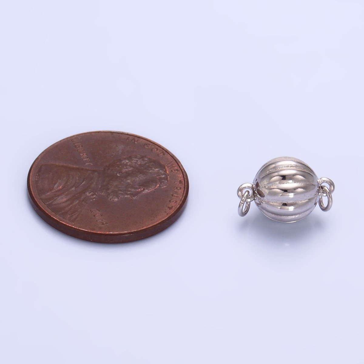 S925 Sterling Silver Magnetic Ribbed Round Charm Set | SL - 548 - DLUXCA