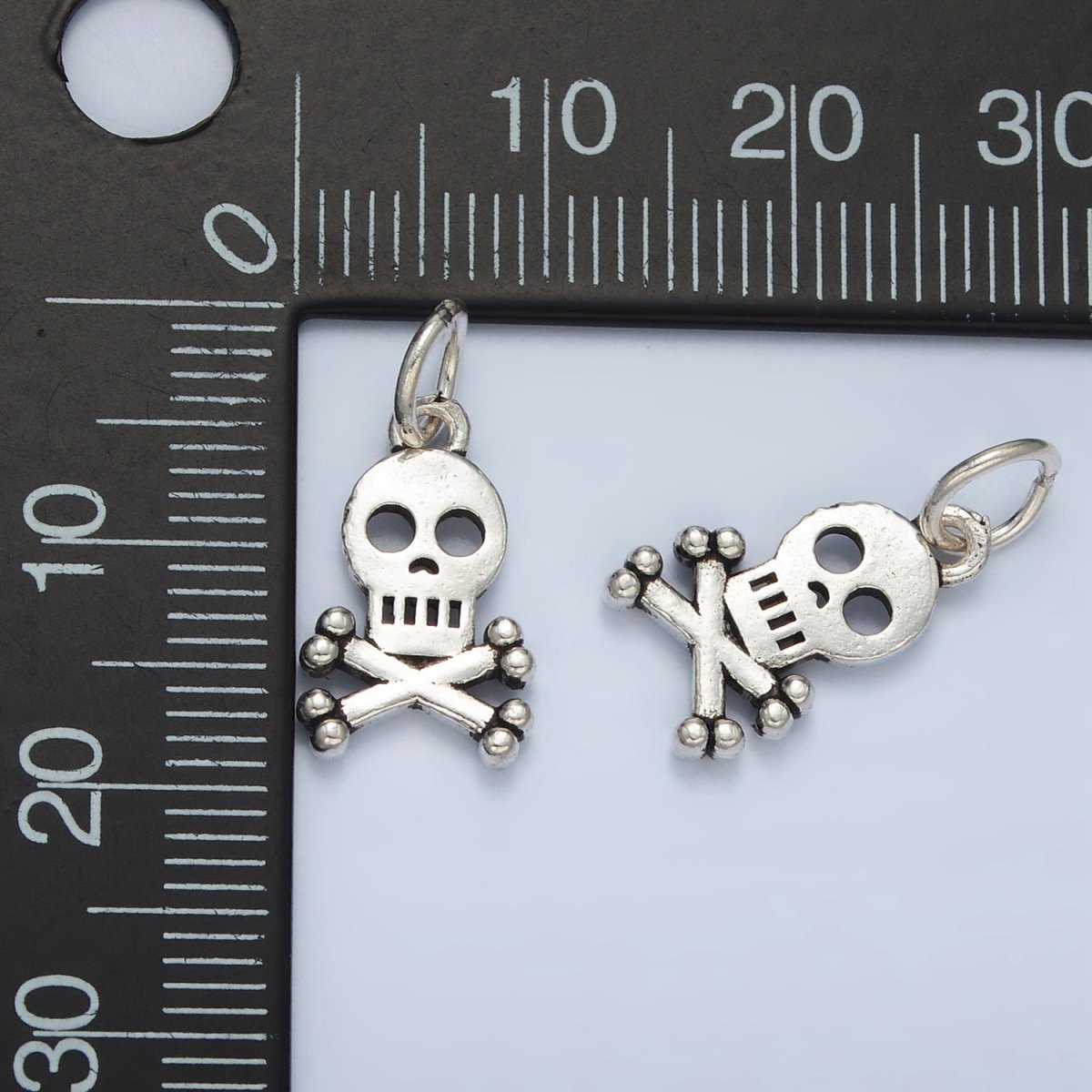 S925 Sterling Silver Mini Skull Charm | SL - 503 - DLUXCA