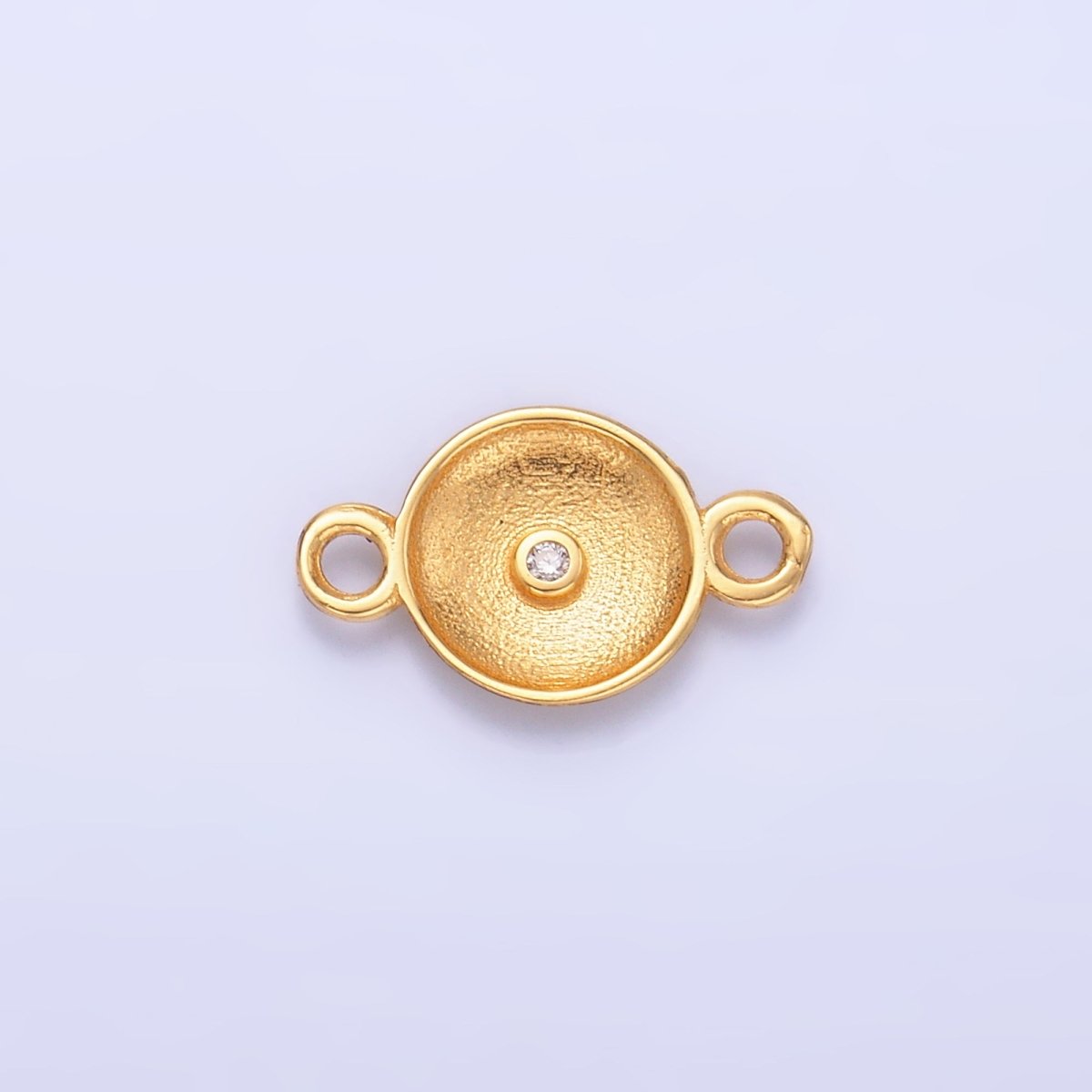 S925 Sterling Silver Minimalist CZ Round Charm Connector in Gold & Silver | SL - 627 - DLUXCA