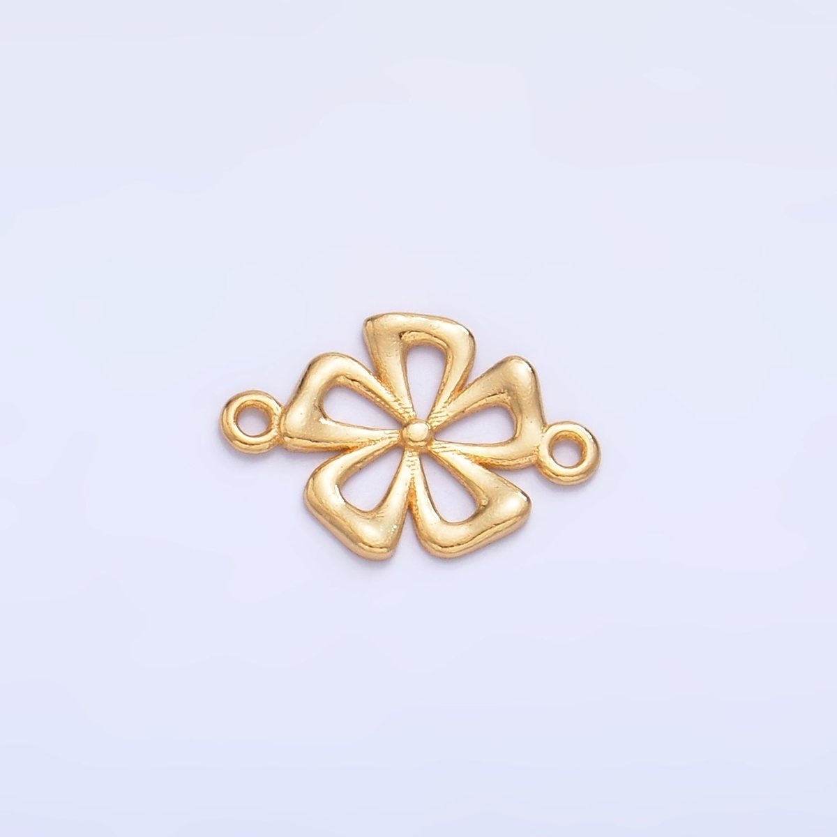 S925 Sterling Silver Minimalist Flower Connector in Gold & Silver | SL - 520 - DLUXCA