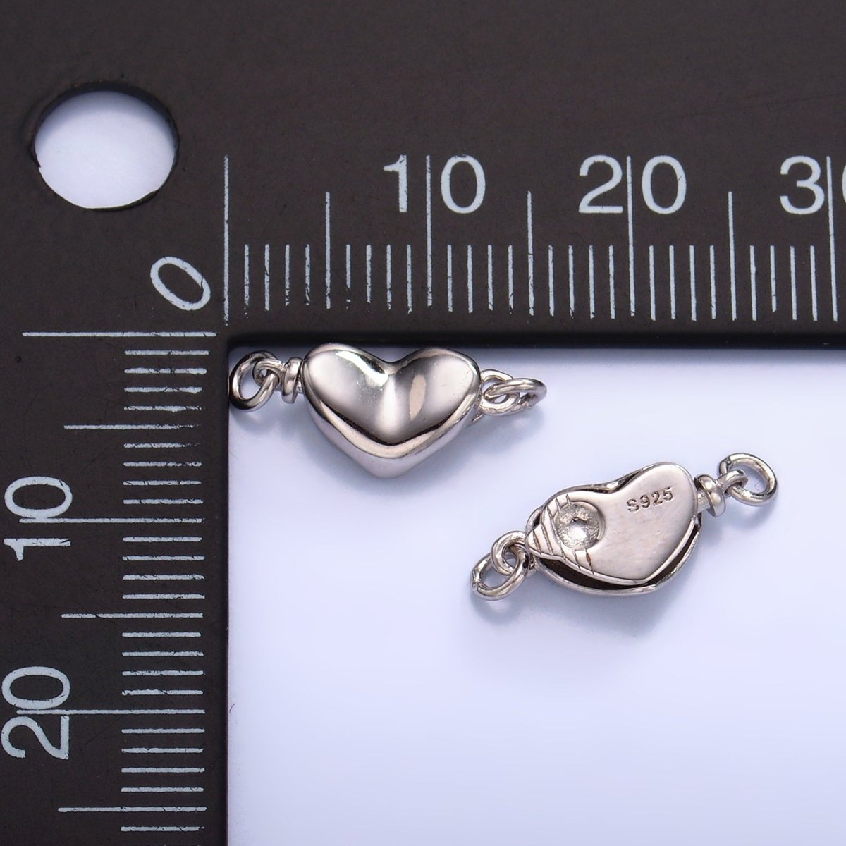 S925 Sterling Silver Needle Heart Minimalist Charm Set | SL - 547 - DLUXCA