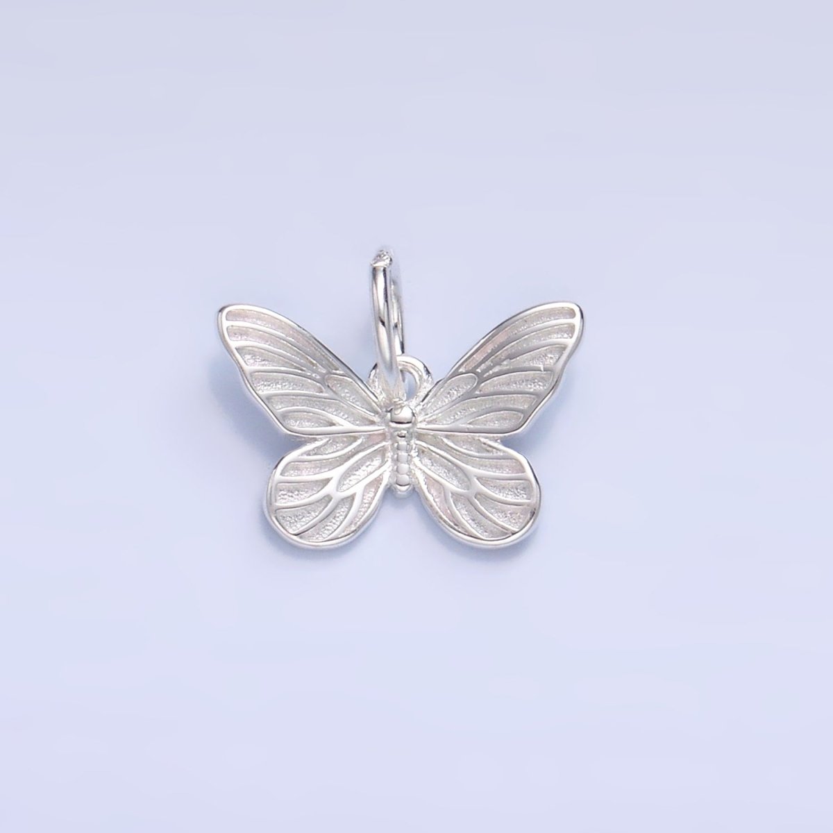 S925 Sterling Silver Pink Enamel, Minimalist Butterfly Insect Charm | SL - 515 SL - 516 - DLUXCA