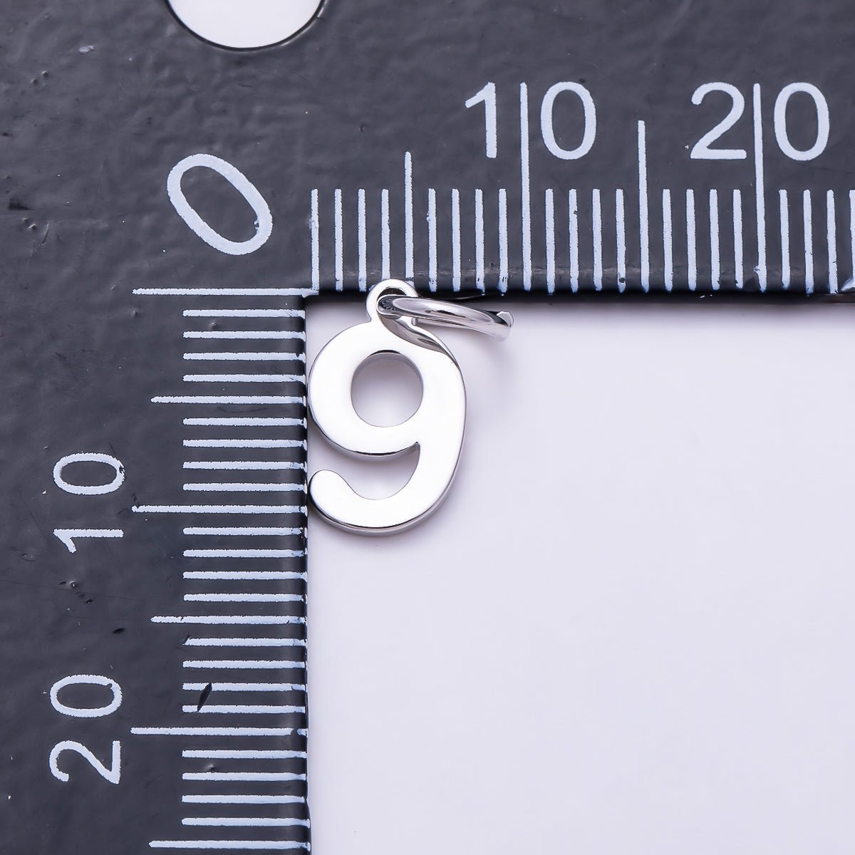 Silver 11mm Bold Geometric Number Charm 0-9 | Charms-01746 ~ Charms-01755 - DLUXCA