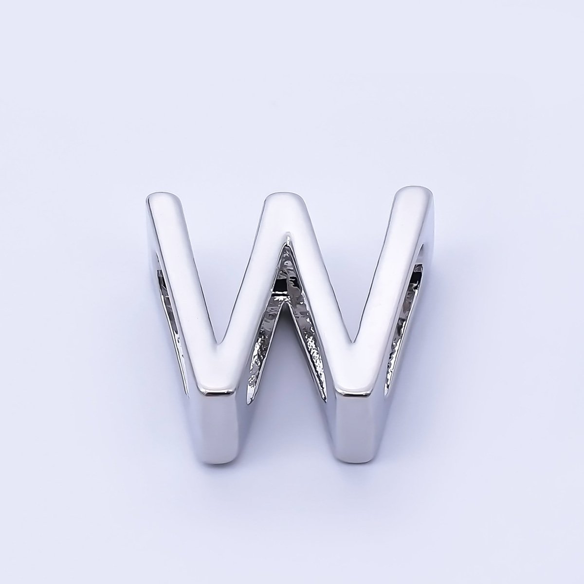 Silver 13mm Personalized Minimalist Initial Letter Alphabet Bead | AF144 - AF156 - DLUXCA