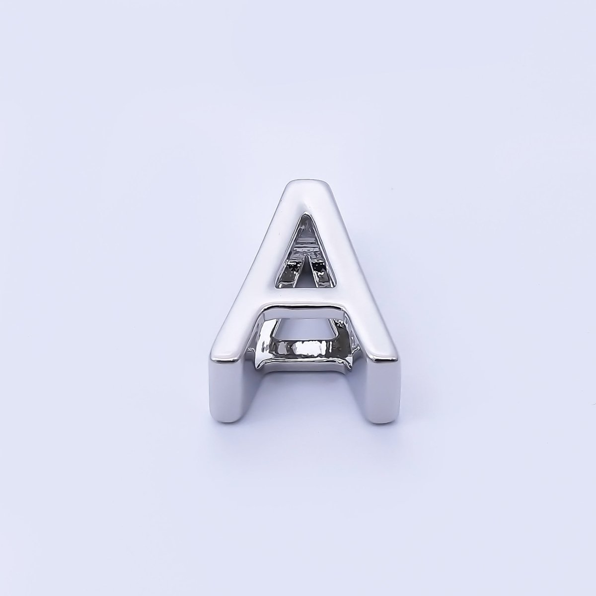 Silver 13mm Personalized Minimalist Initial Letter Alphabet Bead | AF144 - AF156 - DLUXCA