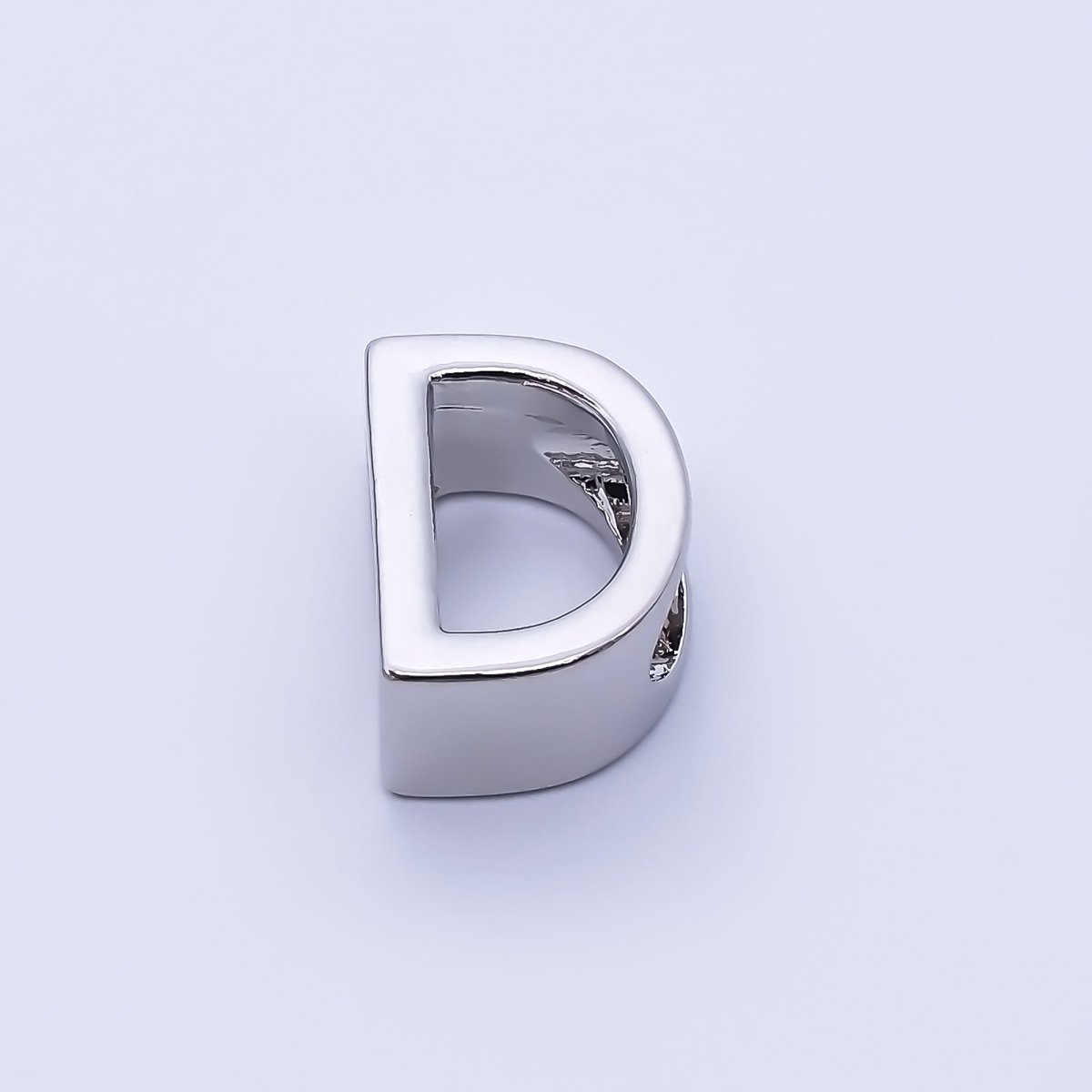 Silver 13mm Personalized Minimalist Initial Letter Alphabet Bead | AF144 - AF156 - DLUXCA