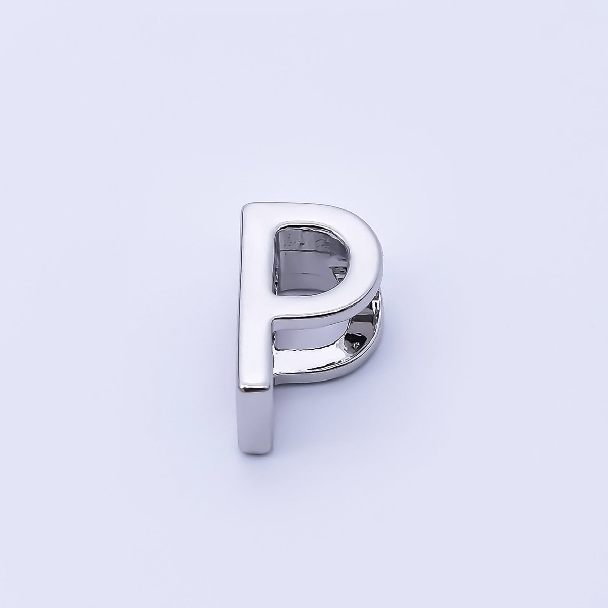 Silver 13mm Personalized Minimalist Initial Letter Alphabet Bead | AF144 - AF156 - DLUXCA