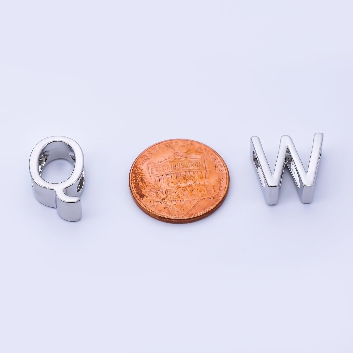 Silver 13mm Personalized Minimalist Initial Letter Alphabet Bead | AF144 - AF156 - DLUXCA