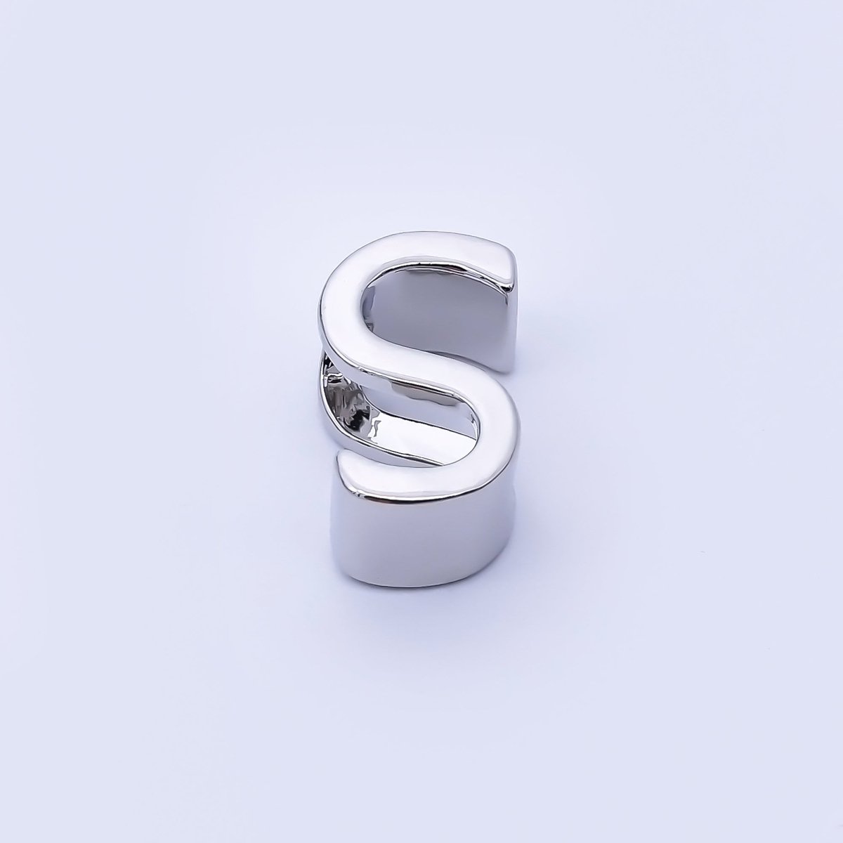 Silver 13mm Personalized Minimalist Initial Letter Alphabet Bead | AF144 - AF156 - DLUXCA