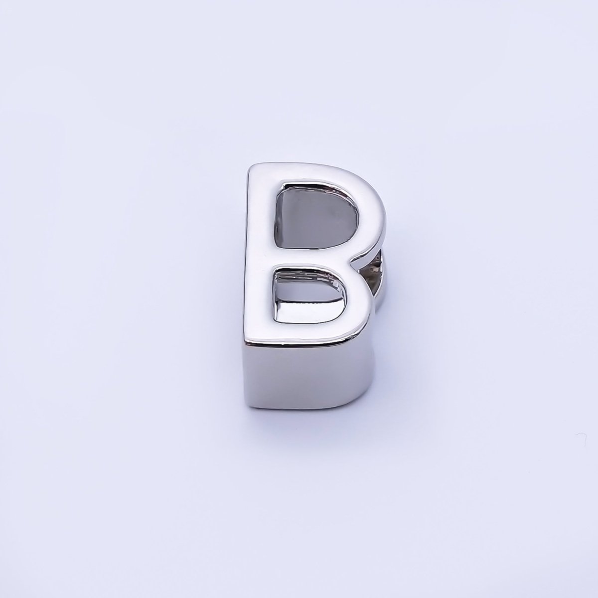 Silver 13mm Personalized Minimalist Initial Letter Alphabet Bead | AF144 - AF156 - DLUXCA