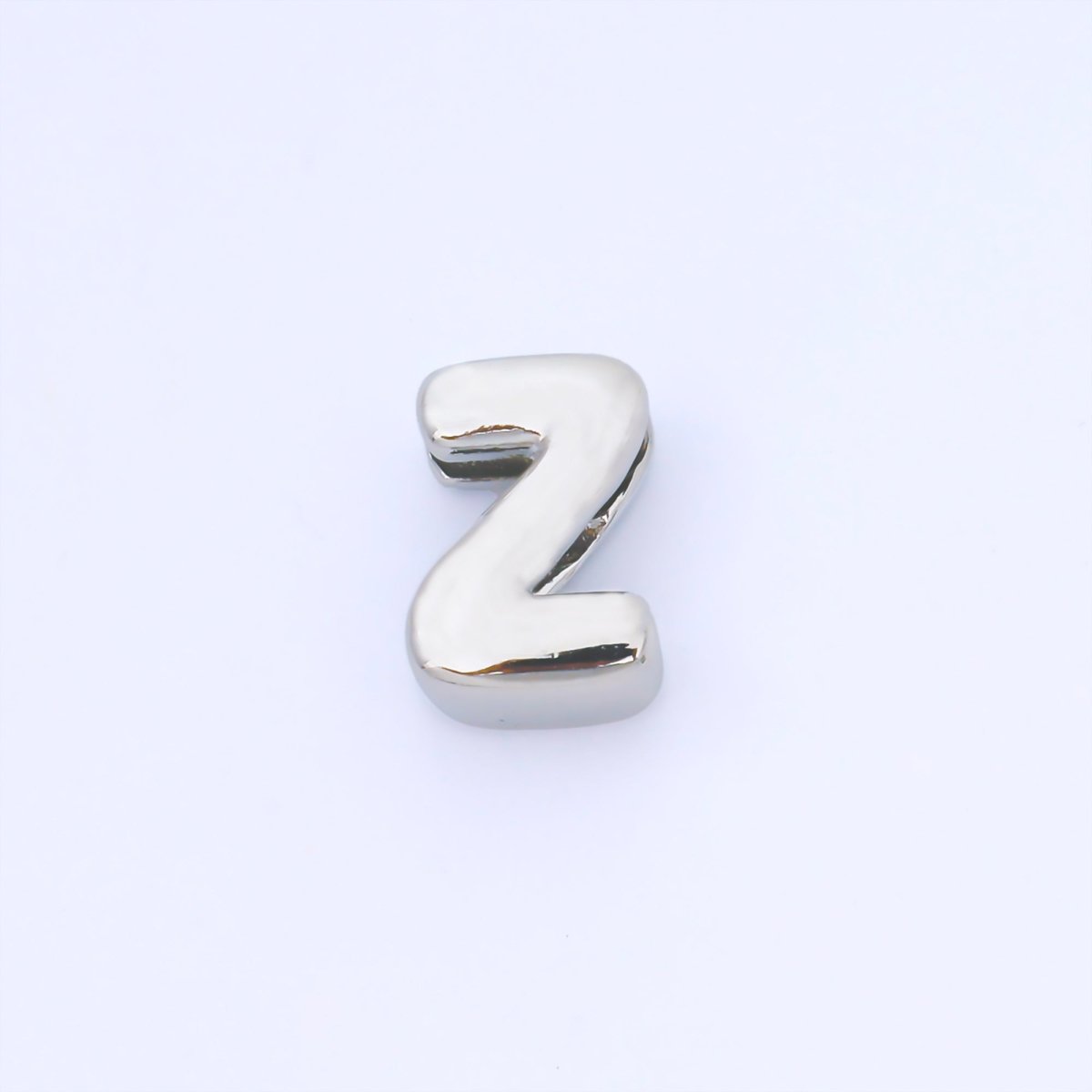 Silver 15mm Personalized Chubby Bubble Initial Letter Alphabet Bead | AF092 - AF104 - DLUXCA