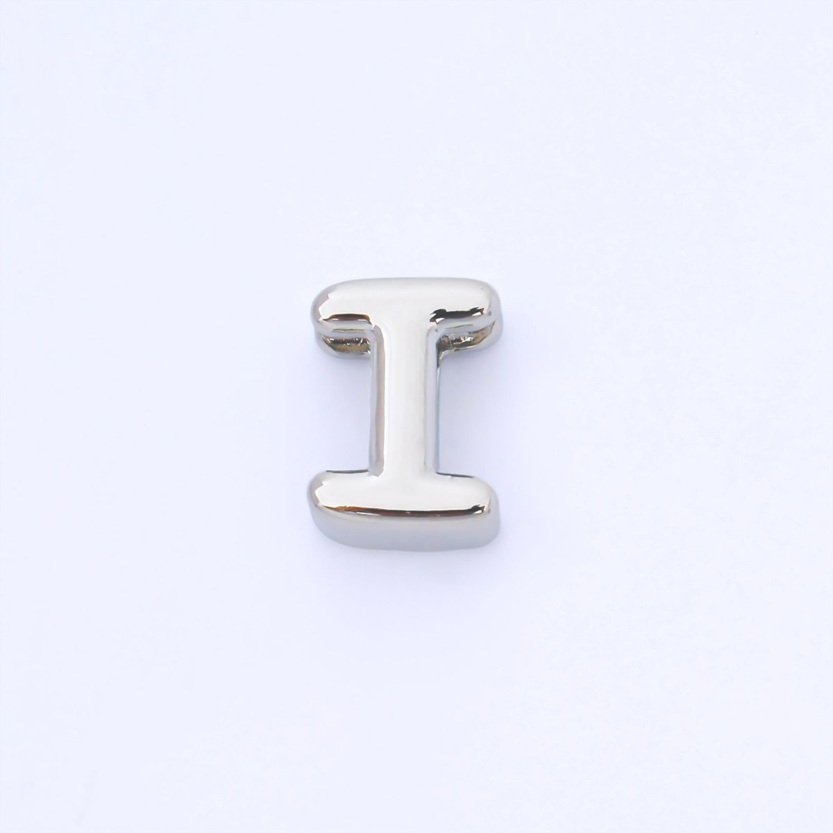 Silver 15mm Personalized Chubby Bubble Initial Letter Alphabet Bead | AF092 - AF104 - DLUXCA