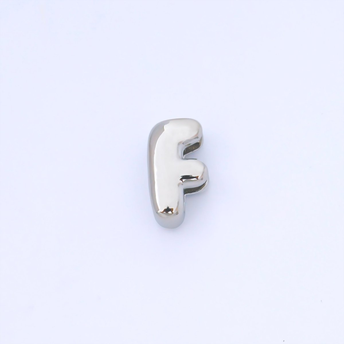 Silver 15mm Personalized Chubby Bubble Initial Letter Alphabet Bead | AF092 - AF104 - DLUXCA