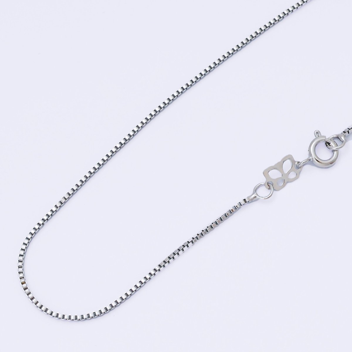 Silver 1mm Classic Ready to Wear Box Chain 16 Inches Necklace | WA - 2334 - DLUXCA