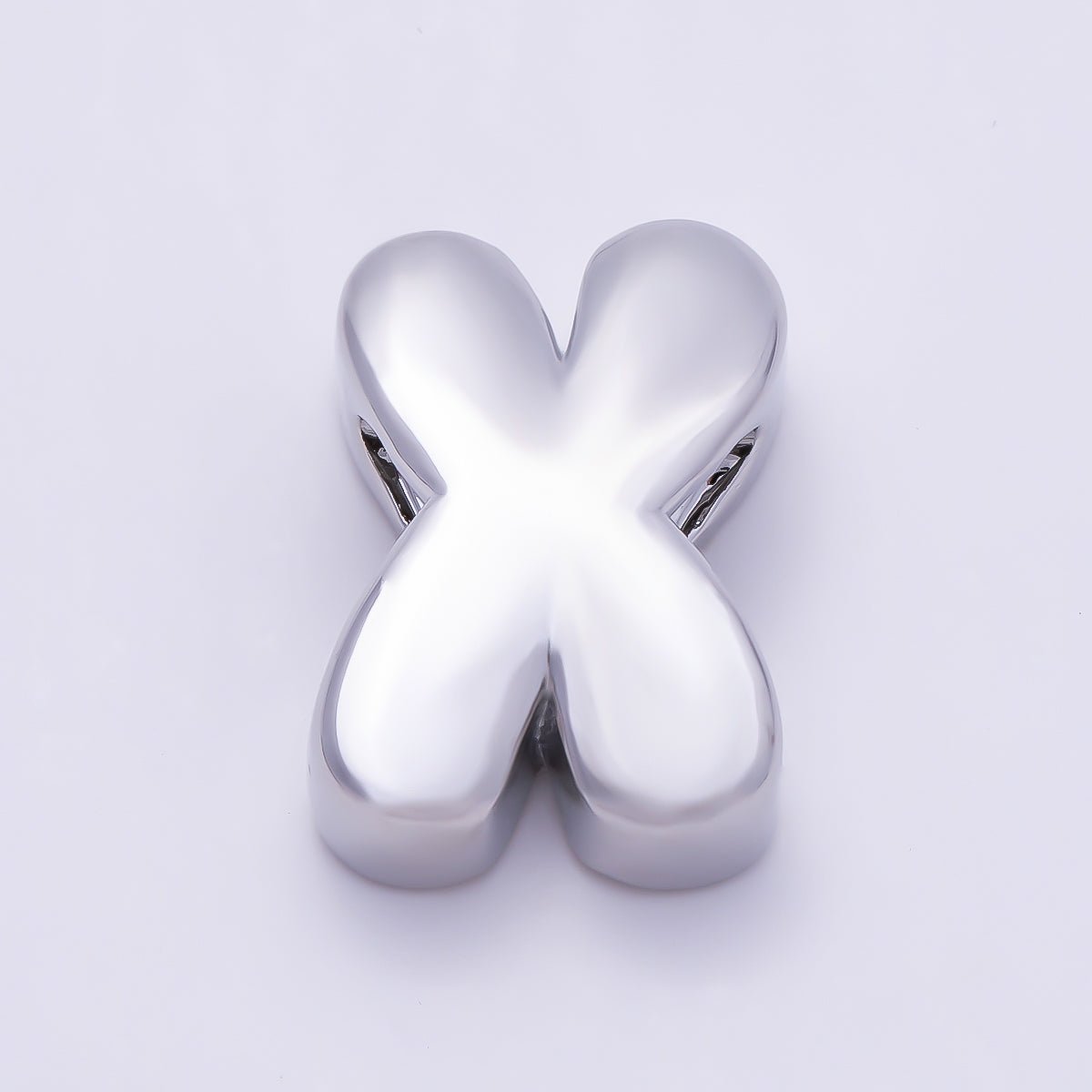 Silver 20mm Minimalist Chubby Initial Letter A-Z Alphabet Personalized Bead | Beads-00440 ~ Beads-00439 (Copy) - DLUXCA