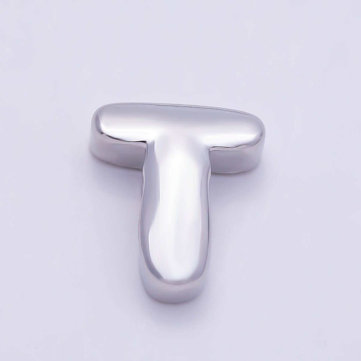 Silver 20mm Minimalist Chubby Initial Letter A-Z Alphabet Personalized Bead | Beads-00440 ~ Beads-00439 (Copy) - DLUXCA
