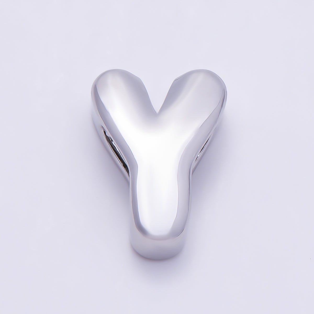 Silver 20mm Minimalist Chubby Initial Letter A-Z Alphabet Personalized Bead | Beads-00440 ~ Beads-00439 (Copy) - DLUXCA