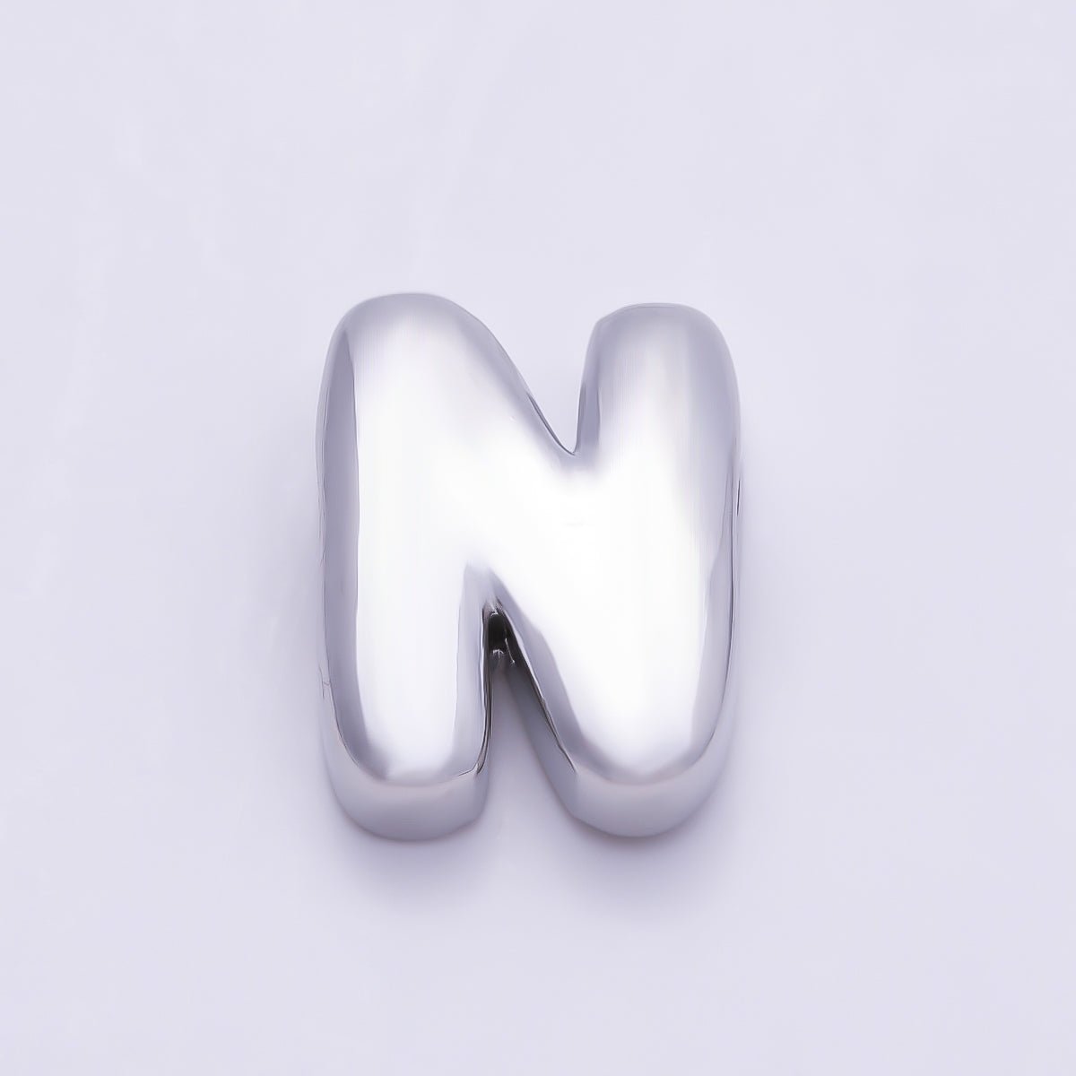 Silver 20mm Minimalist Chubby Initial Letter A-Z Alphabet Personalized Bead | Beads-00440 ~ Beads-00439 (Copy) - DLUXCA
