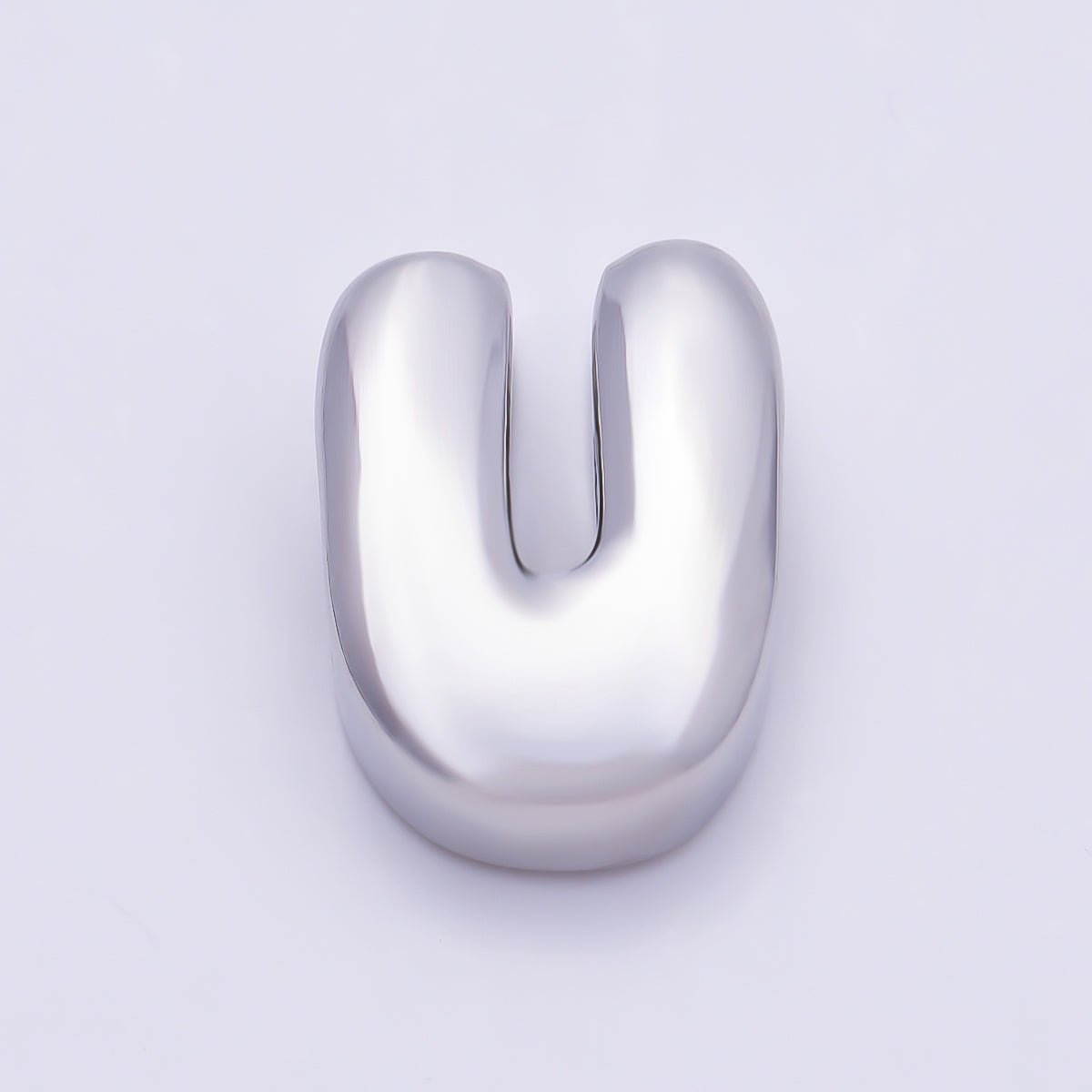 Silver 20mm Minimalist Chubby Initial Letter A-Z Alphabet Personalized Bead | Beads-00440 ~ Beads-00439 (Copy) - DLUXCA