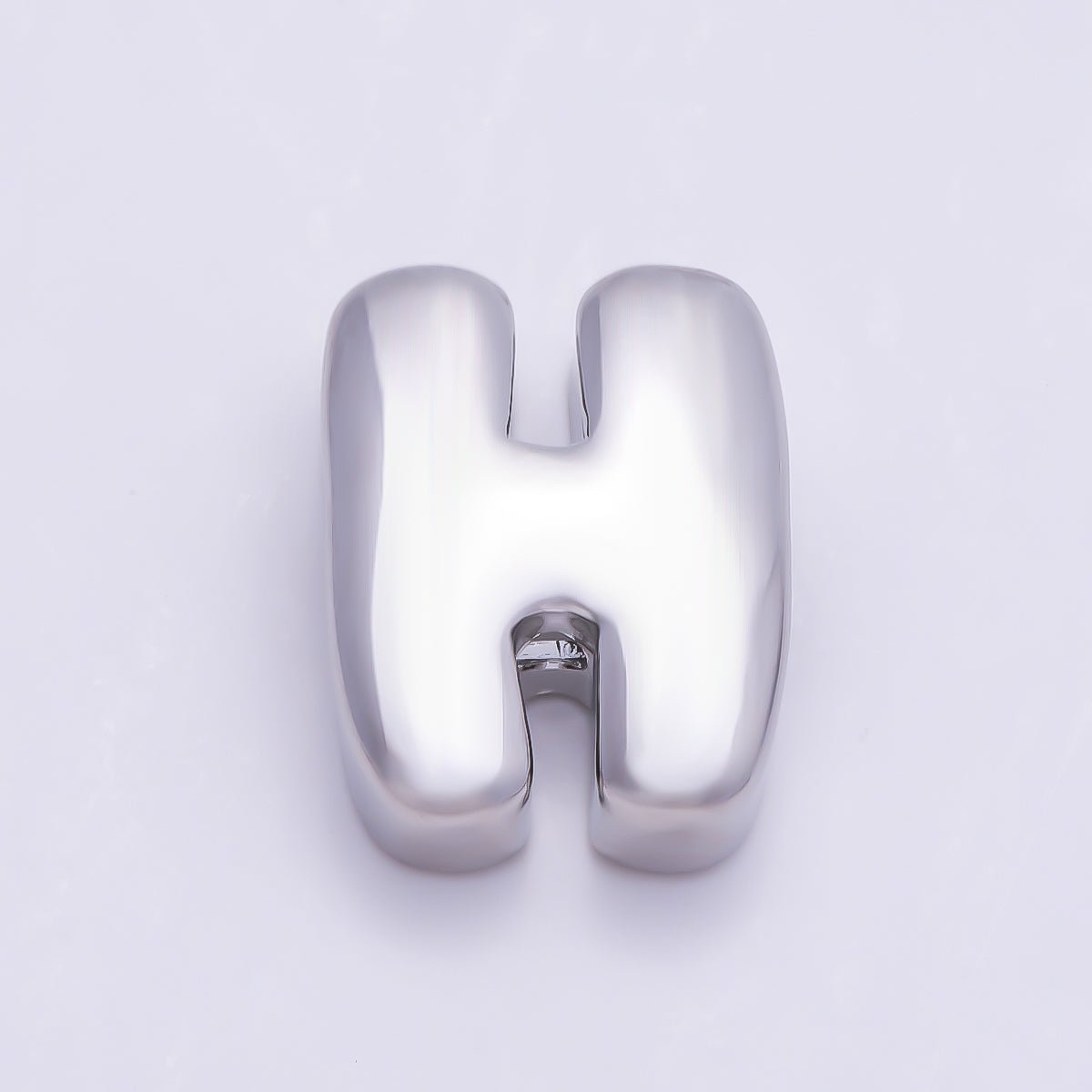 Silver 20mm Minimalist Chubby Initial Letter A-Z Alphabet Personalized Bead | Beads-00440 ~ Beads-00439 (Copy) - DLUXCA