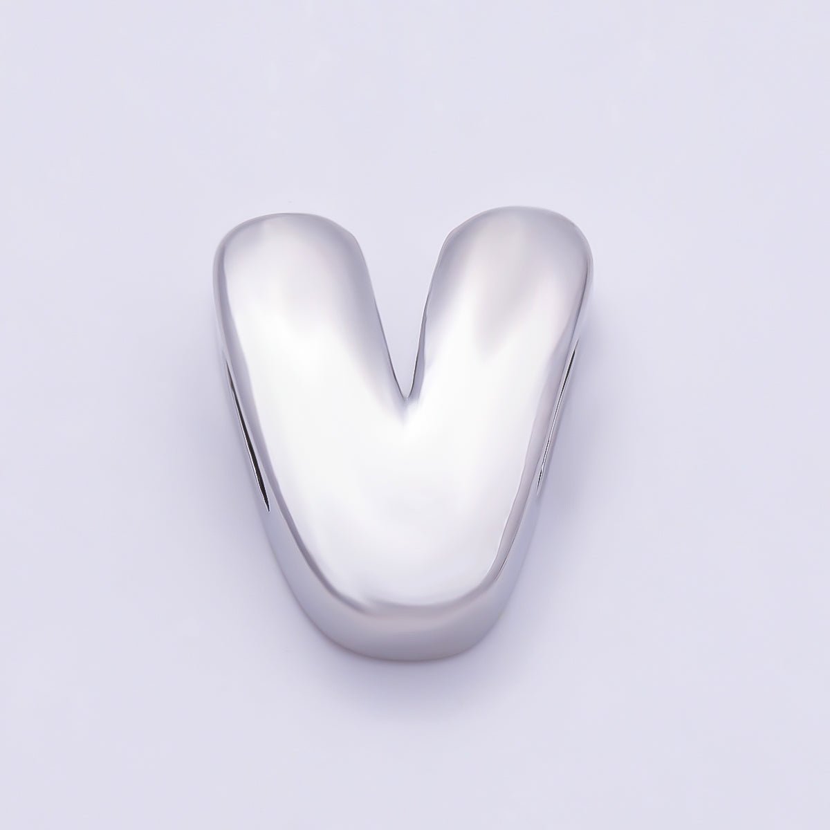 Silver 20mm Minimalist Chubby Initial Letter A-Z Alphabet Personalized Bead | Beads-00440 ~ Beads-00439 (Copy) - DLUXCA