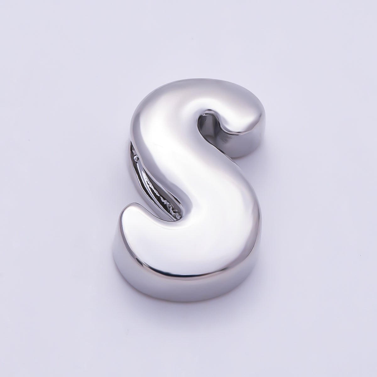 Silver 20mm Minimalist Chubby Initial Letter A-Z Alphabet Personalized Bead | Beads-00440 ~ Beads-00439 (Copy) - DLUXCA