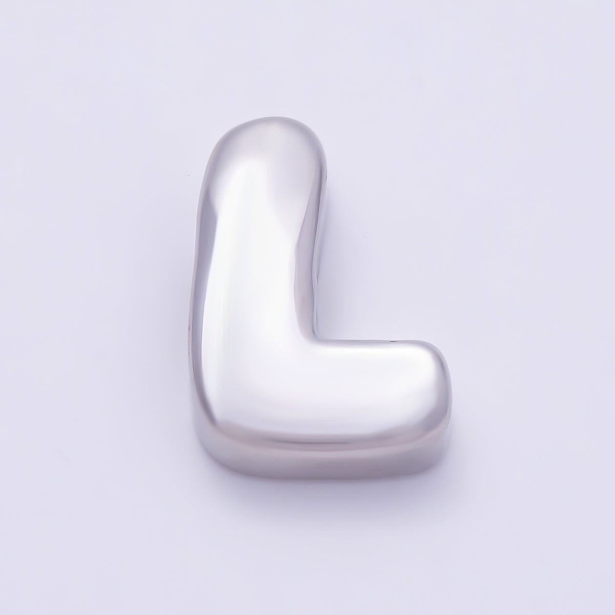 Silver 20mm Minimalist Chubby Initial Letter A-Z Alphabet Personalized Bead | Beads-00440 ~ Beads-00439 (Copy) - DLUXCA
