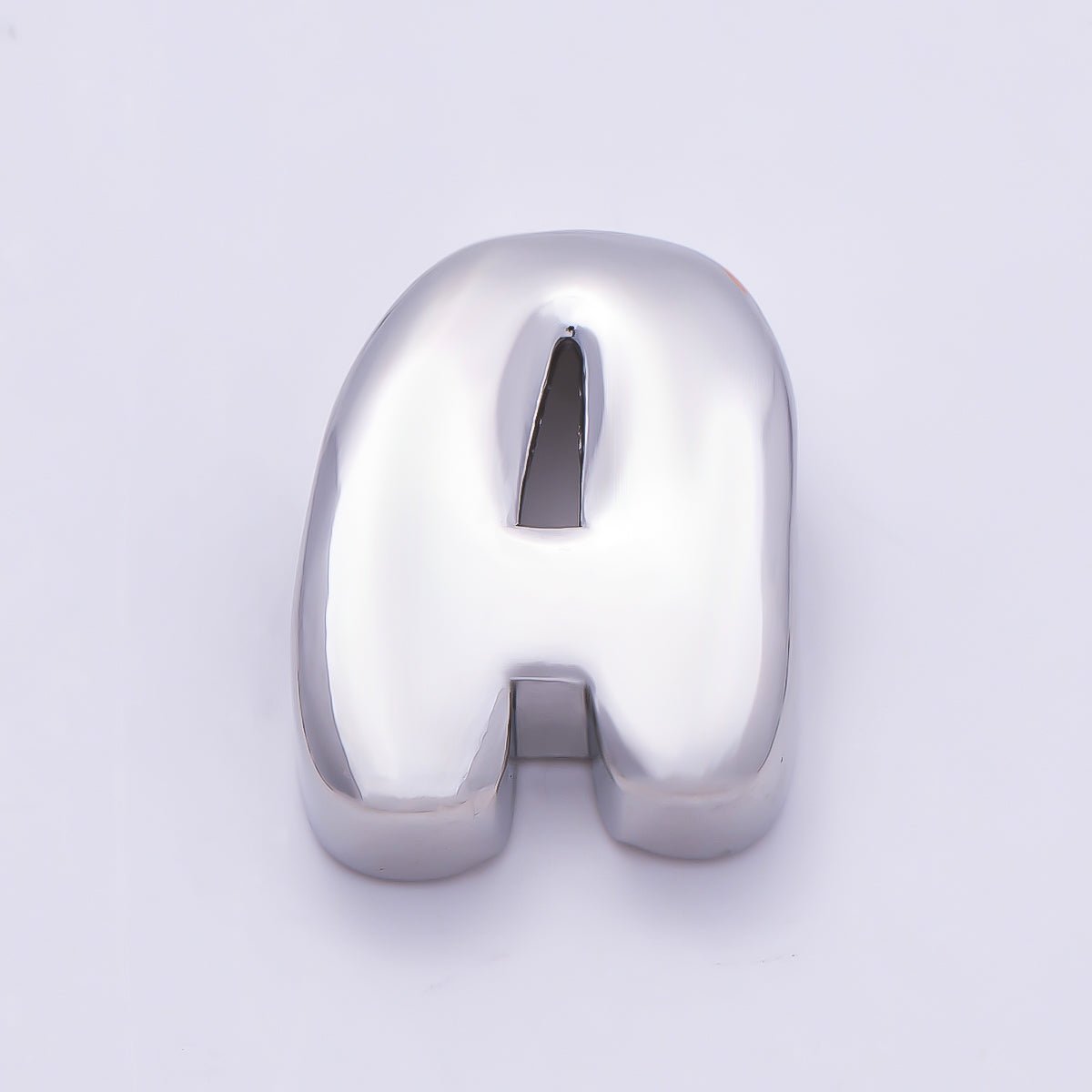 Silver 20mm Minimalist Chubby Initial Letter A-Z Alphabet Personalized Bead | Beads-00440 ~ Beads-00439 (Copy) - DLUXCA