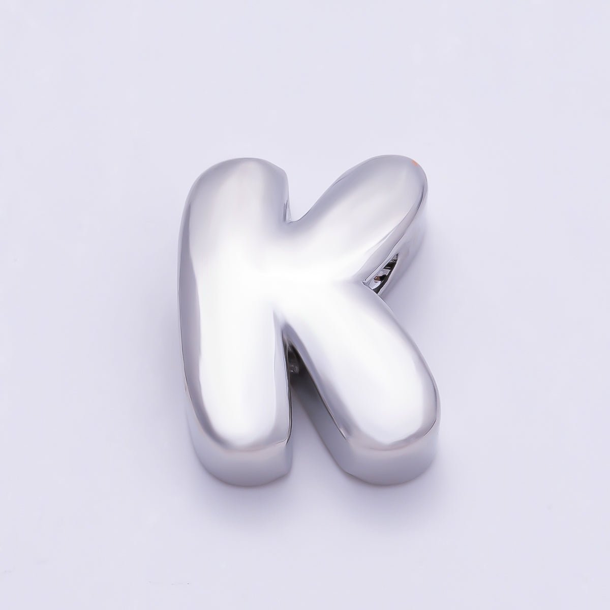 Silver 20mm Minimalist Chubby Initial Letter A-Z Alphabet Personalized Bead | Beads-00440 ~ Beads-00439 (Copy) - DLUXCA