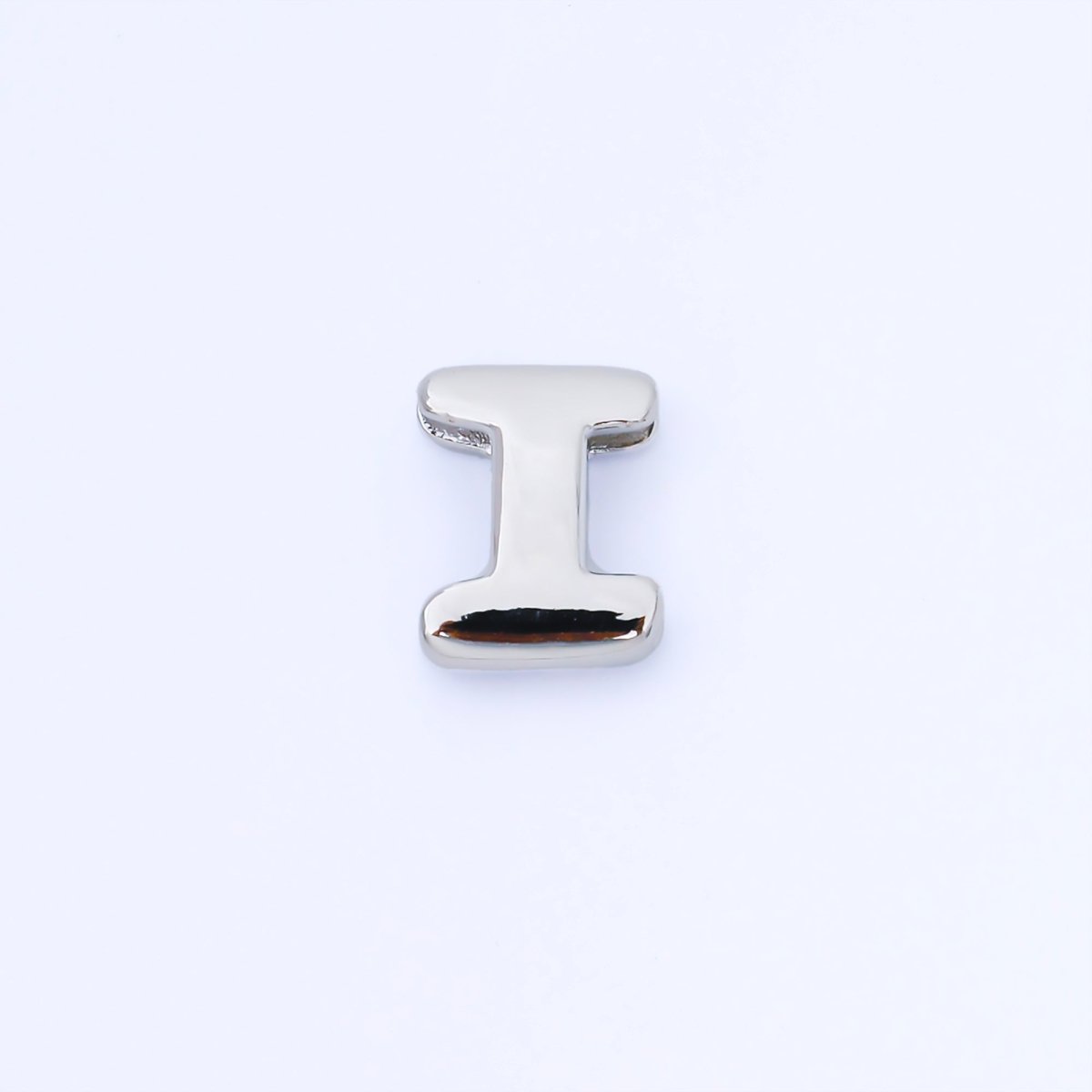 Silver 20mm Personalized Cord Chubby Bubble Initial Letter Alphabet Bead | AF118 - AF130 - DLUXCA