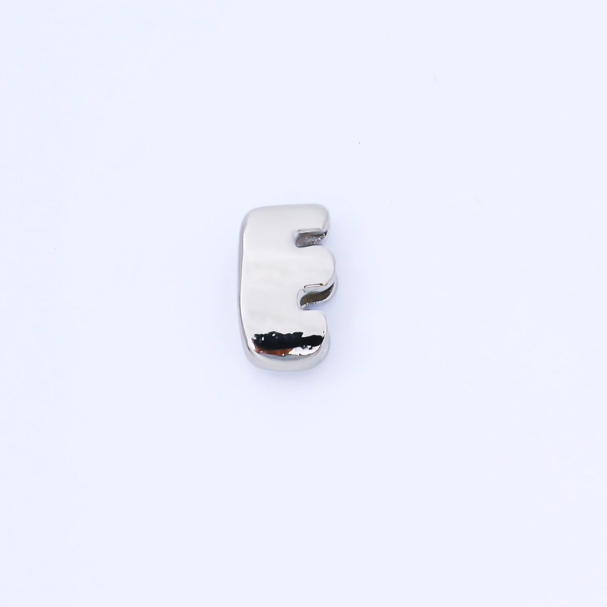 Silver 20mm Personalized Cord Chubby Bubble Initial Letter Alphabet Bead | AF118 - AF130 - DLUXCA