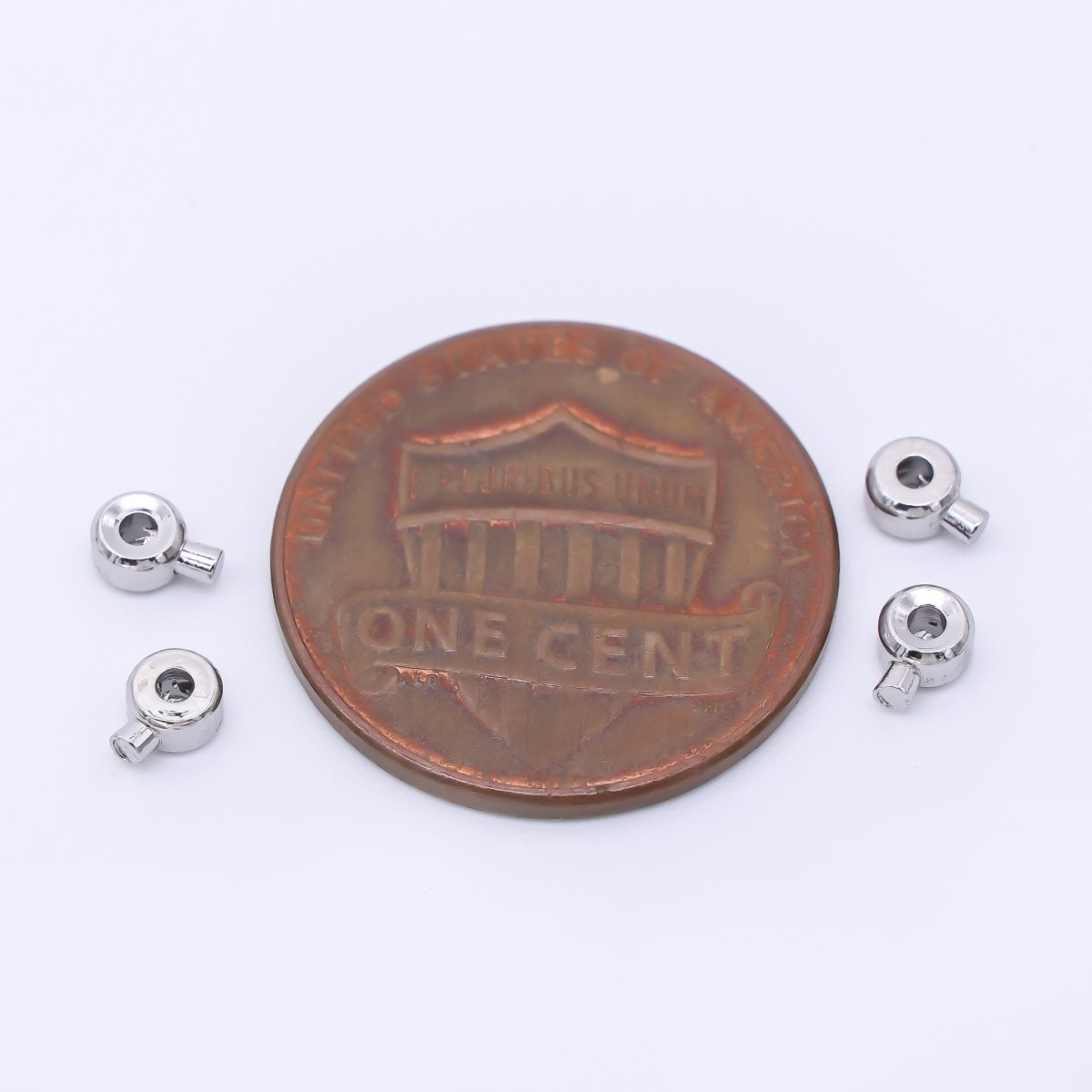 Silver 4mm Polished Open Barrel Closure Findings by Set | Z1276 - DLUXCA