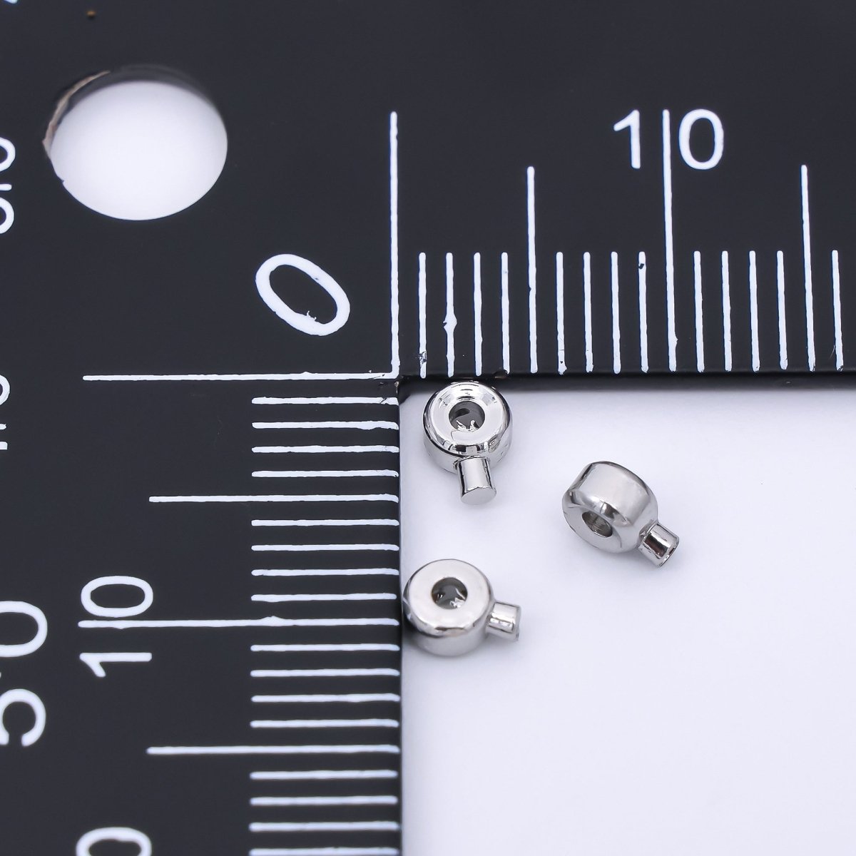 Silver 4mm Polished Open Barrel Closure Findings by Set | Z1276 - DLUXCA
