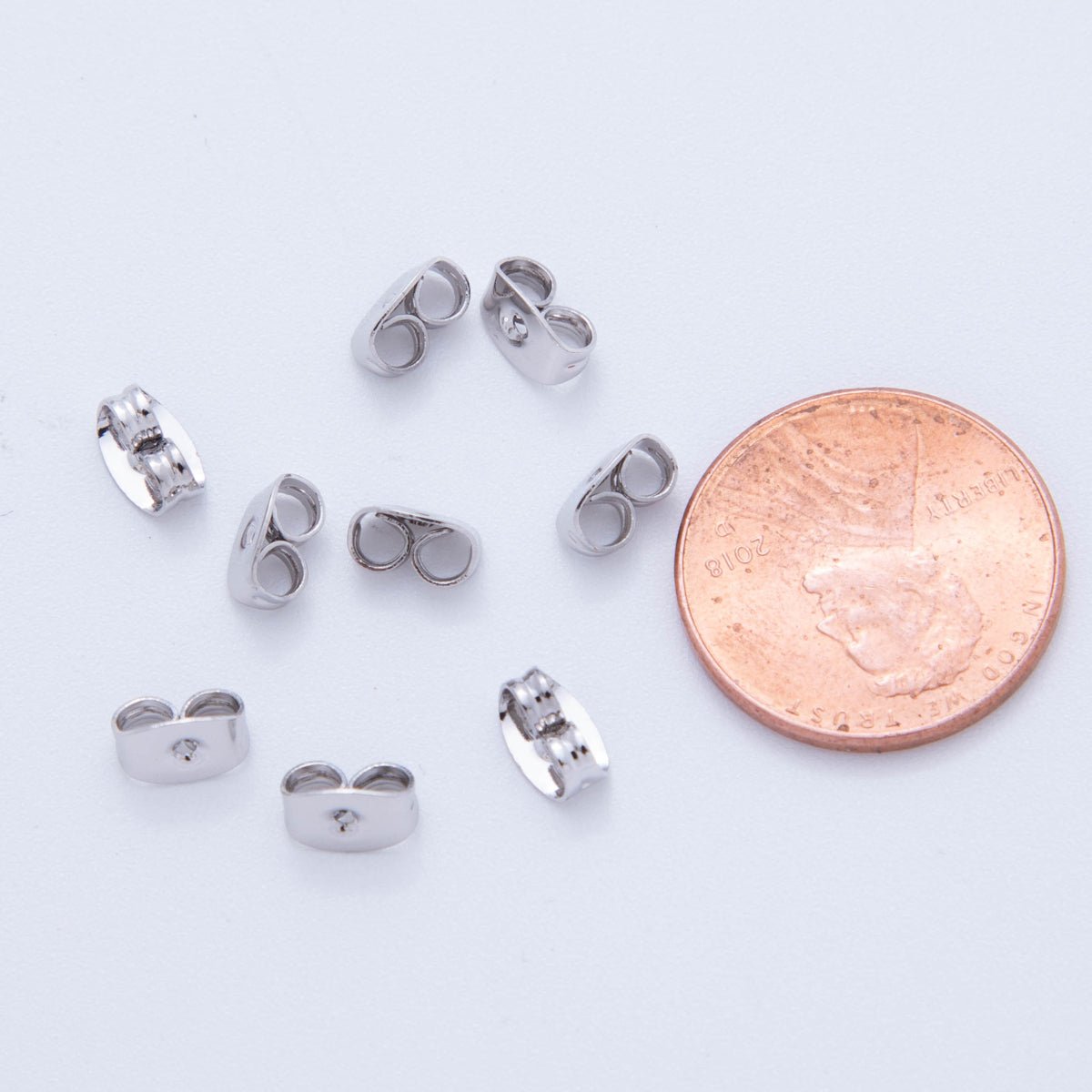 Silver 7mm Minimalist Studs Earring Backing Set | Z1376 - DLUXCA