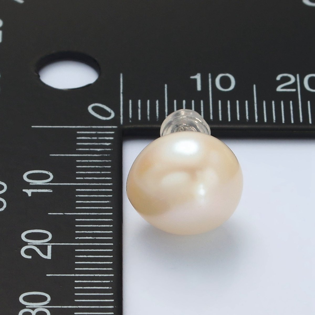 Silver Potato Freshwater Pearl Stud Earrings Minimalist Wedding Jewelry | Q117 - DLUXCA