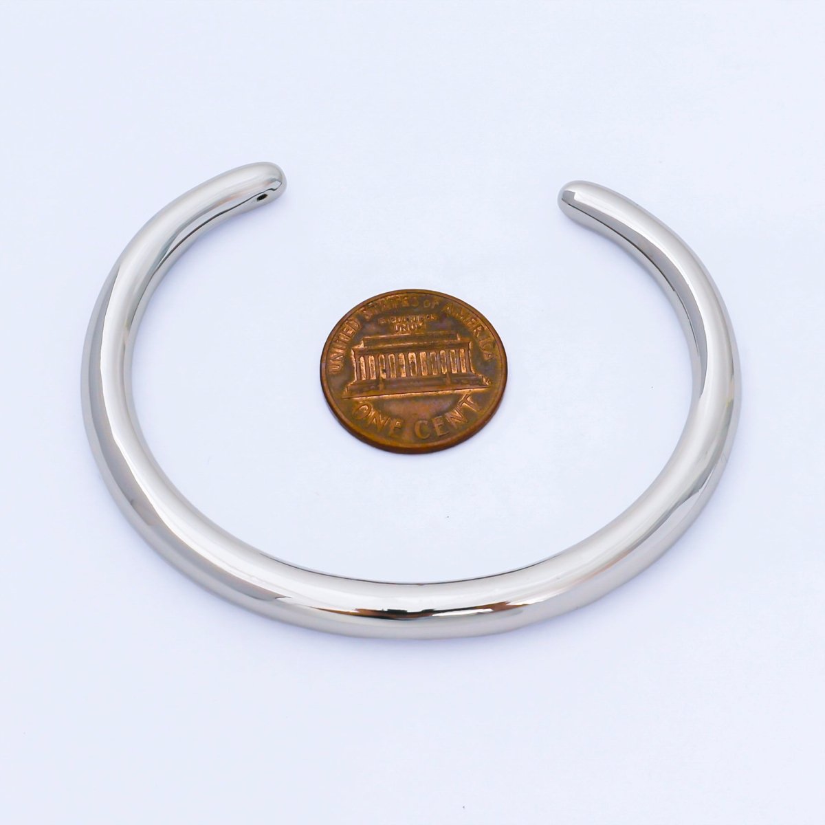 Silver Simple Minimalist Classic Cuff Bracelet | WA - 1692 - DLUXCA